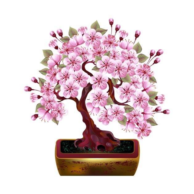 Bonsai Pink Japanese Cherry by Blackmoon9