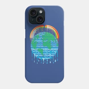 Earth melting because global warming Phone Case