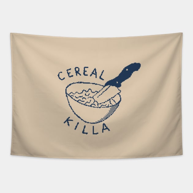 Cereal Killa - Serial Killer - Funny 1 bit pixel art Tapestry by pxlboy