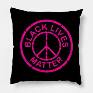 pink black lives matter peace sign Pillow