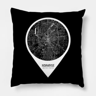 Indianapolis, USA City Map - Travel Pin Pillow