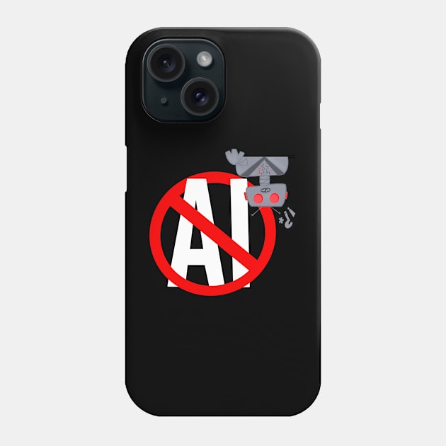 No AI Robot Phone Case by SWON Design