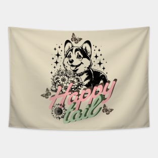 Corgi Booty, Happy Tail, happy Corgi, Gift for her/ Mother's Day Tapestry