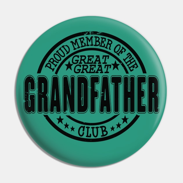Proud Member of the Great Great Grandfather Club Pin by RuftupDesigns