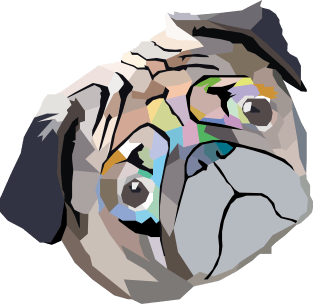 pug. pug lover. pug life. geometric. lowpoly. vector art. Magnet