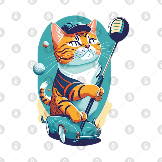 Feline Golfer: Carting to Victory! by zoocostudio