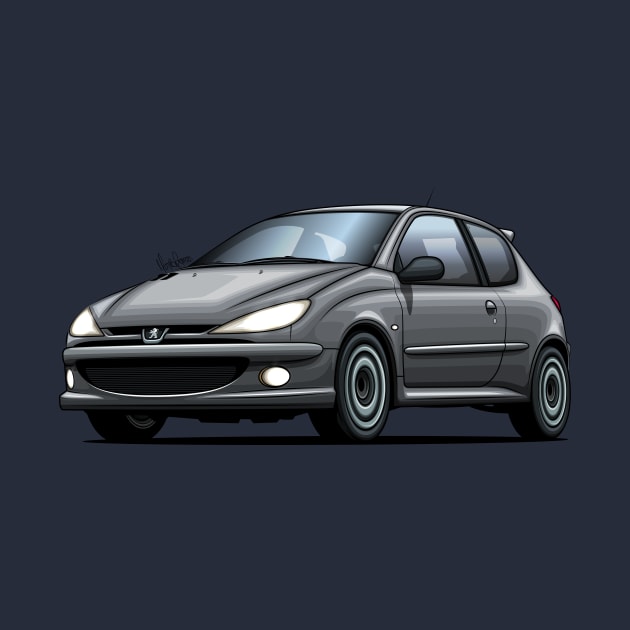 Peugeot 206 RC - Gray by Mario Ramos Rally Art