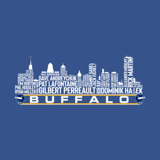 Buffalo Hockey Team All Time Legends, Buffalo City Skyline T-Shirt