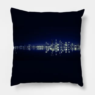 Panorama city in night Pillow