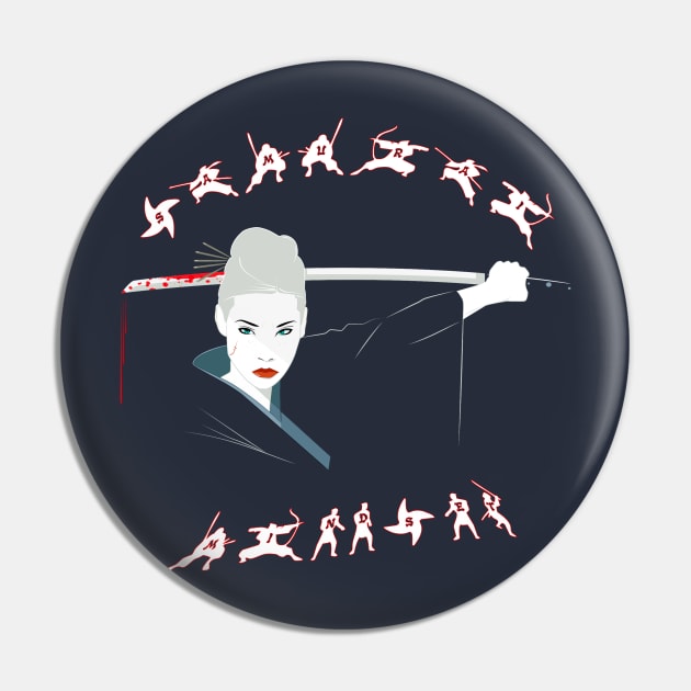 Japanese Samurai champloo Ninja T-shirt Vintage Women's Power Pin by MIRgallery