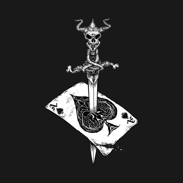 Discover Ace of Spades-Gambling-Death Card-Skull Dagger - Ace Of Spades - T-Shirt