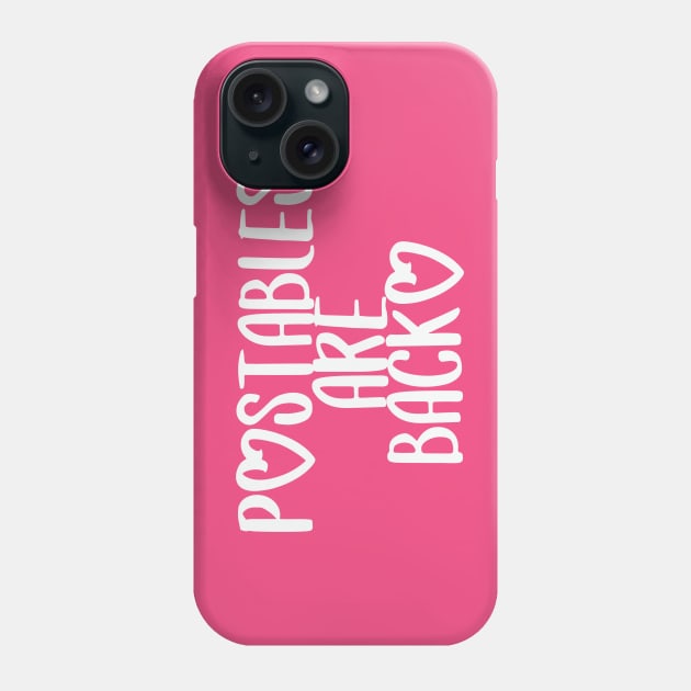 POstables are Back (White font) Phone Case by Hallmarkies Podcast Store