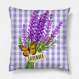 Lavender and Gingham Pillow