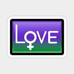 LOVE with female symbol Womens Right suffragette Magnet