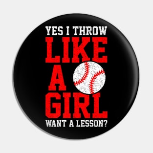 Play Girl Softball Player Pin