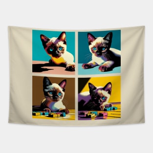 Tonkinese Pop Art - Cute Kitties Tapestry