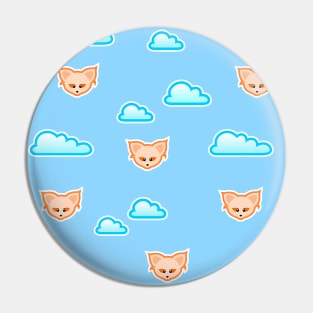 Cloudy fox pattern Pin