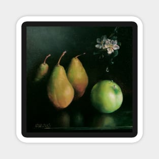 Tantric Fruits 4: Be Yourself. Dutch Still Life with Apple and Pears. Magnet