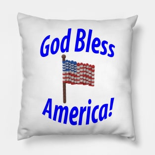 Lego - God Bless America - Blue Pillow