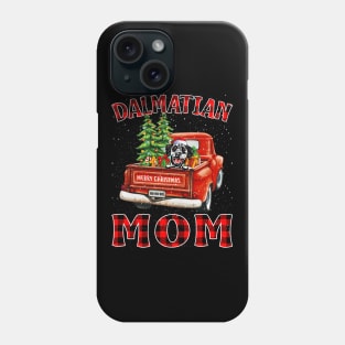 Christmas Dalmatian Mom Santa Hat Truck Tree Plaid Dog Mom Christmas Phone Case