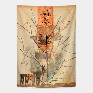 I want to live collage Tapestry