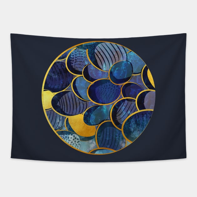 Abstract deep blue Tapestry by SelmaCardoso