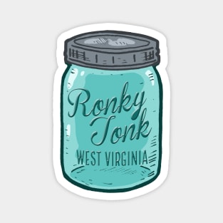 West Virginia Ronkytonk Mason Jar Magnet