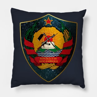 Mozambique Coat of Arms and Starry Nights Shield Pillow