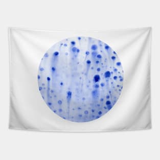 Blue rising bubbles (circle) Tapestry