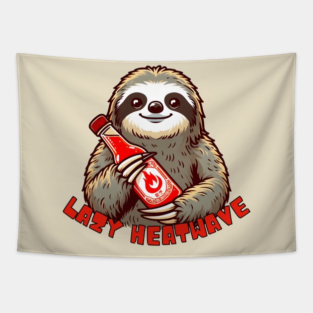 Hot sauce sloth Tapestry by Japanese Fever