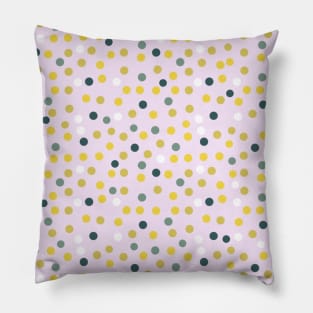 Playful Green and Yellow Dots Pattern Pillow