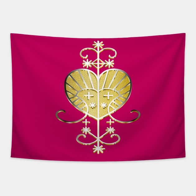 Erzulie Voodoo Veve - Yellow-Gold Fill Tapestry by geodesyn