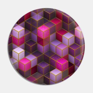 Pink & Purple Cubes Pin