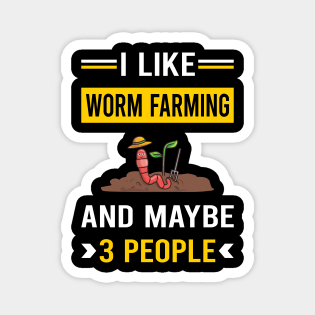 3 People Worm Farming Farmer Vermiculture Vermicompost Vermicomposting Magnet by Good Day