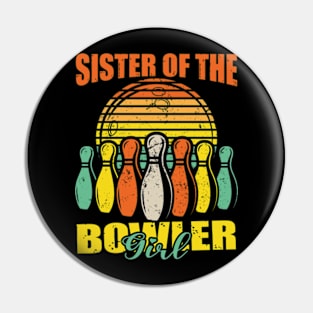 Sister Of The Birthday Bowler Kid Boy Girl Bowling Party Pin