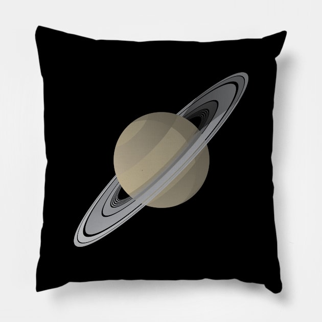 Saturn Floating In Space Vector Illustration Pillow by hobrath