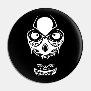 Alien Zombie Skull White Color Pin