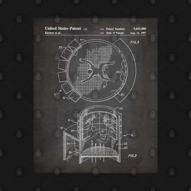 Skydiving Wind Tunnel Patent - Sky Diving Art - Black Chalkboard by patentpress