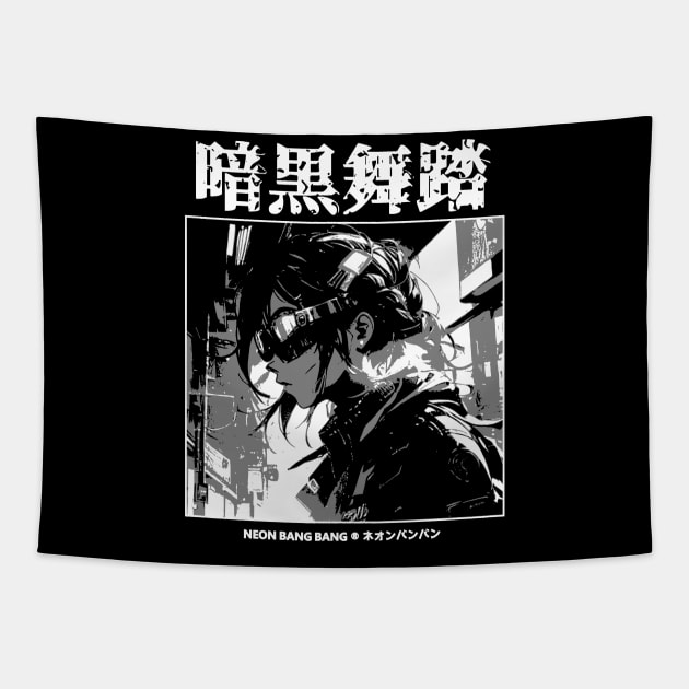 Cyberpunk Anime Japanese Streetwear 02 Tapestry by Neon Bang Bang