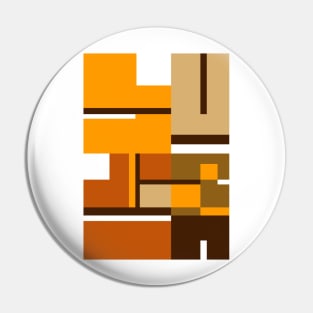 Earthy colored, 1970’s Mondrian styled abstract Pin