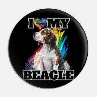 I Love My Beagle Pin