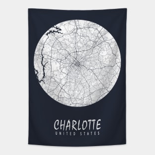 Charlotte, USA City Map - Full Moon Tapestry