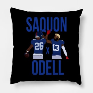 Saquon Barkley and Odell Beckham Jr Saquon x Odell - New York Giants Pillow