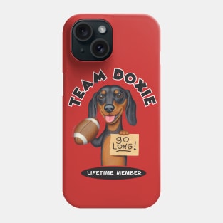 Black Dachshund Holding Football Phone Case