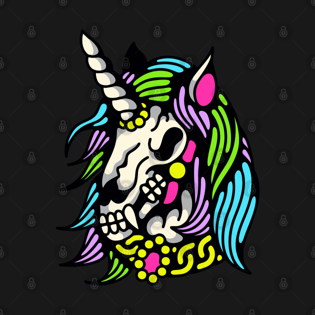 Skeleton horse rainbow by Bojes Art