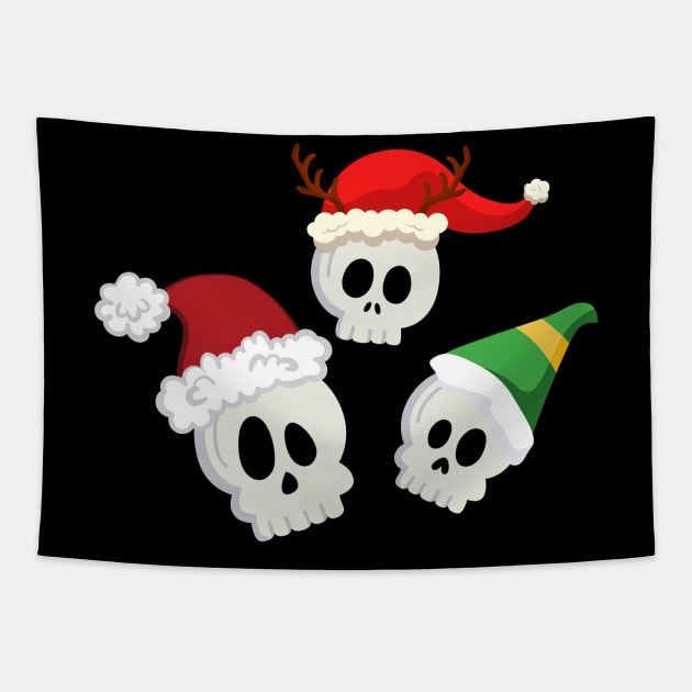 Santa Skulls Tapestry by Kahytal