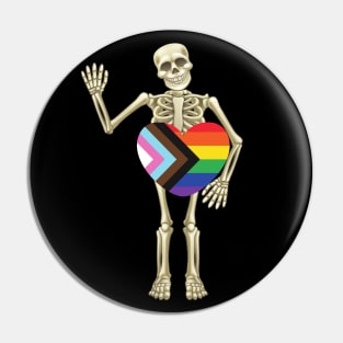 Diversity Pride Love Skeleton Heart Pin