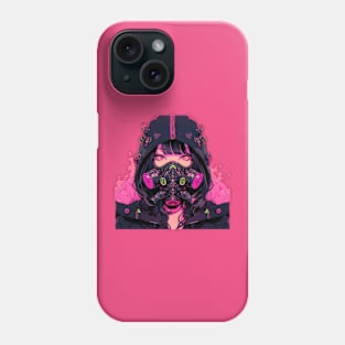 Girl Wearing Cyber Mask Phone Case