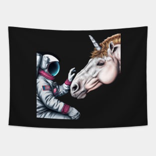 Astronaut Unicorn Love Tapestry