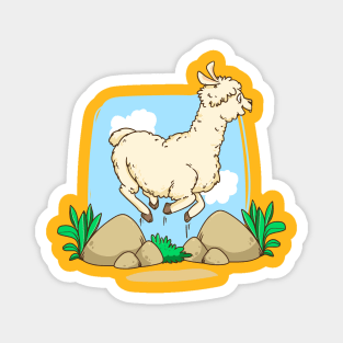 Hand Drawn Llama Alpaca Funny Magnet